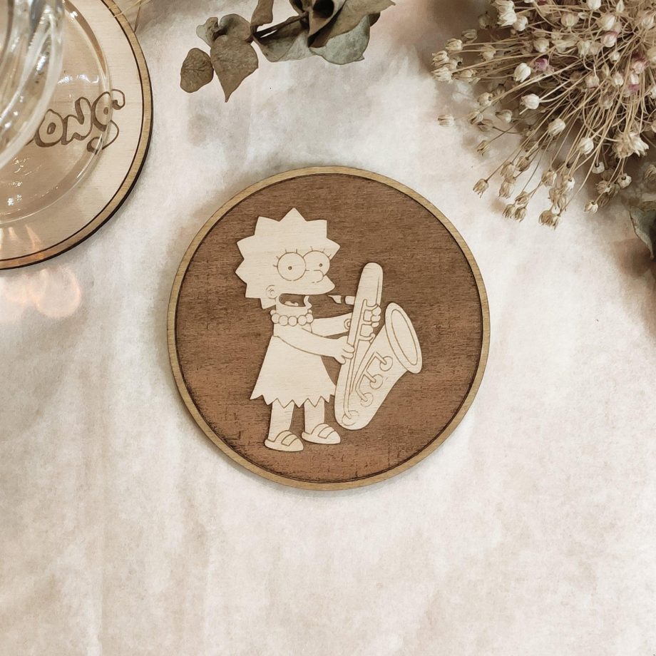 Set of 6 The Simpsons Wooden Coasters - Handmade Gift - Housewarming - Wood Kitchenware