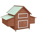 vidaXL Chicken Coop Mocha and White 59.8":man:7.7"x43.3" Solid Firwood