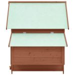 vidaXL Chicken Coop Mocha and White 59.8":man:7.7"x43.3" Solid Firwood