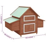 vidaXL Chicken Coop Mocha and White 59.8":man:7.7"x43.3" Solid Firwood