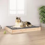 vidaXL Dog Bed 36"x25.2":man:.5" Solid Wood Pine